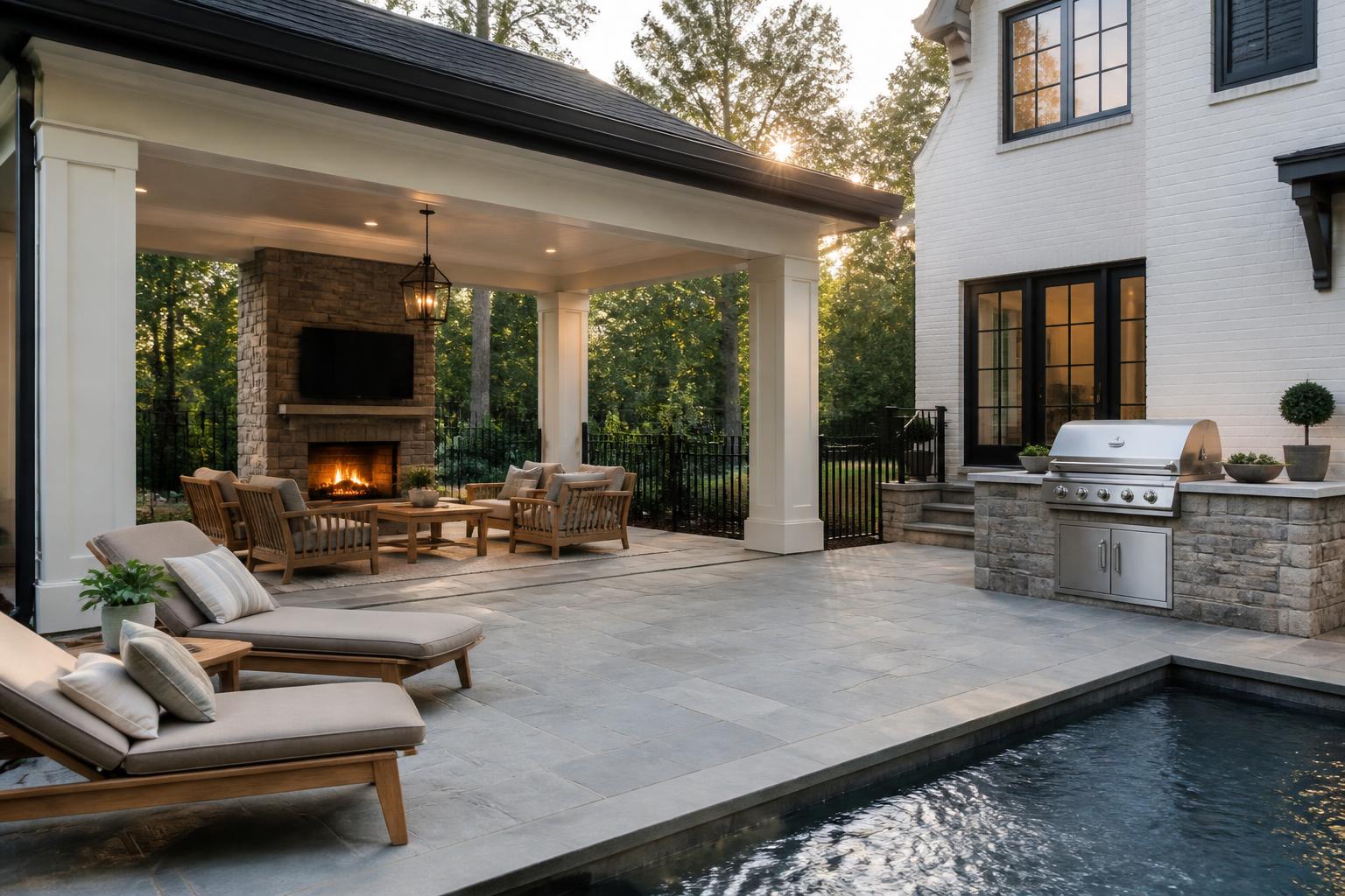 Backyard Outdoor Living Oasis — illustrative after concept